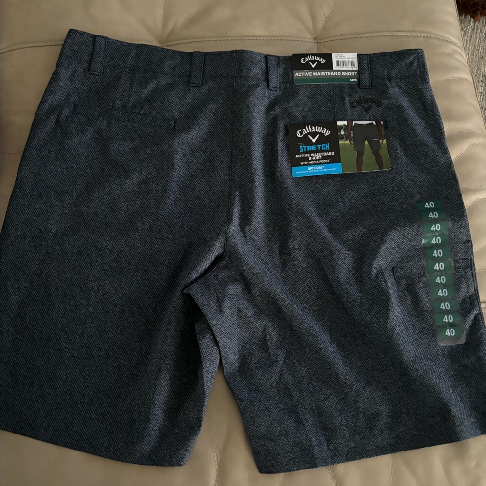 Callaway active stretch men’s golf shorts sz 40‎ NWT dark grey with media pocket